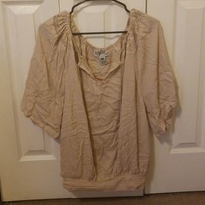 BRAND NEW WITH TAGS TAN OFF THE SHOULDER TOP